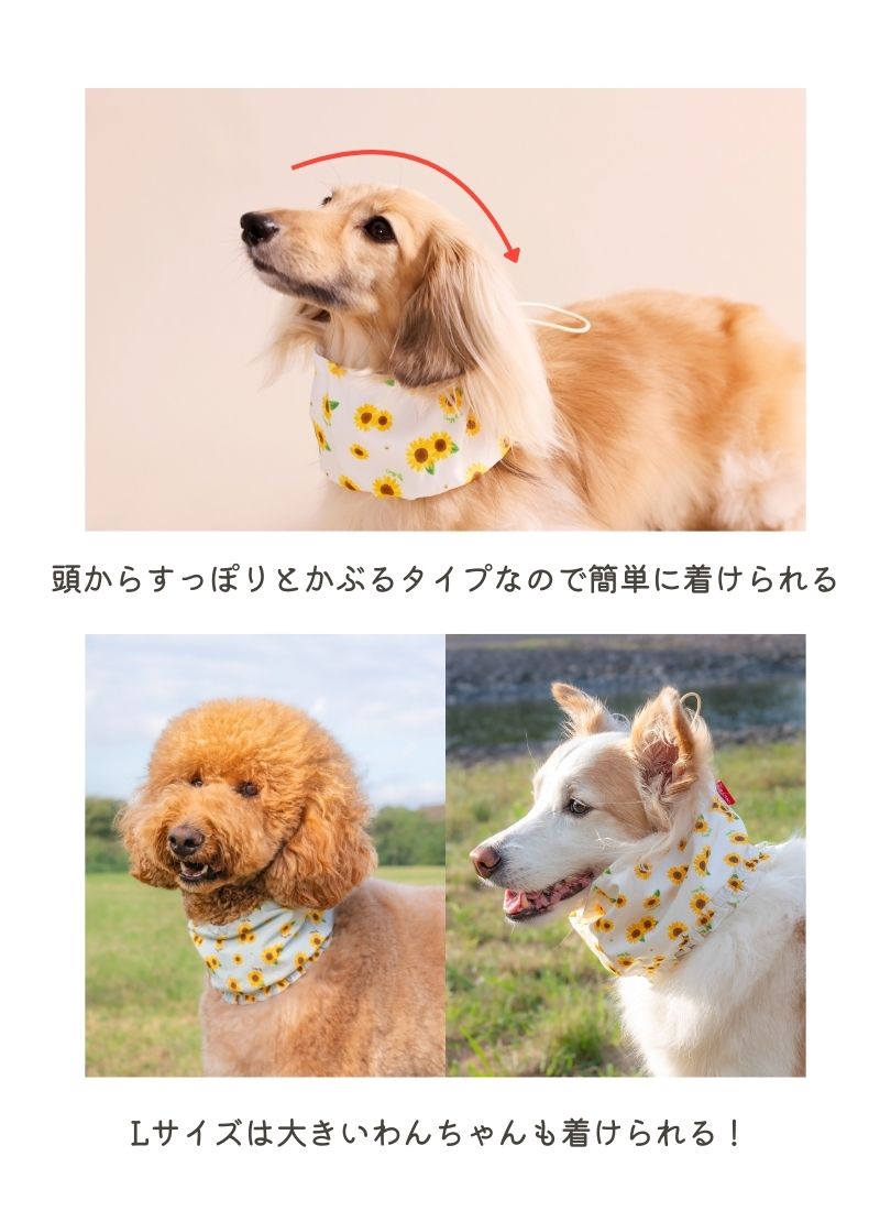 ひまわり柄クールネック S/M/L CRAZYBOO -クレイジーブー- 犬用 CB26SS cb262202