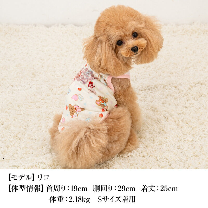 【CRAZYBOO公式】ベロアクマプリントタンク XS/S/M/L/XL/XXL/DXS/DS/DM クレイジーブー 犬服 ドッグウェア 小型犬 トイプードル チワワ ダックス CB26AW cb261207
