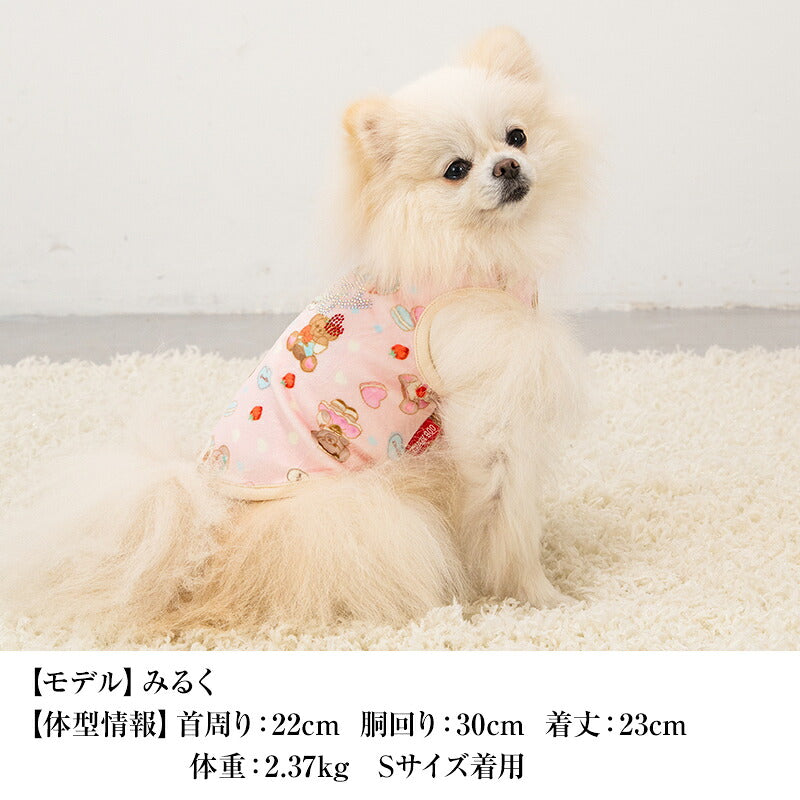 【CRAZYBOO公式】ベロアクマプリントタンク XS/S/M/L/XL/XXL/DXS/DS/DM クレイジーブー 犬服 ドッグウェア 小型犬 トイプードル チワワ ダックス CB26AW cb261207