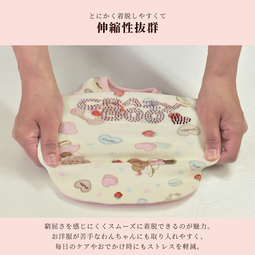 【CRAZYBOO公式】ベロアクマプリントタンク XS/S/M/L/XL/XXL/DXS/DS/DM クレイジーブー 犬服 ドッグウェア 小型犬 トイプードル チワワ ダックス CB26AW cb261207