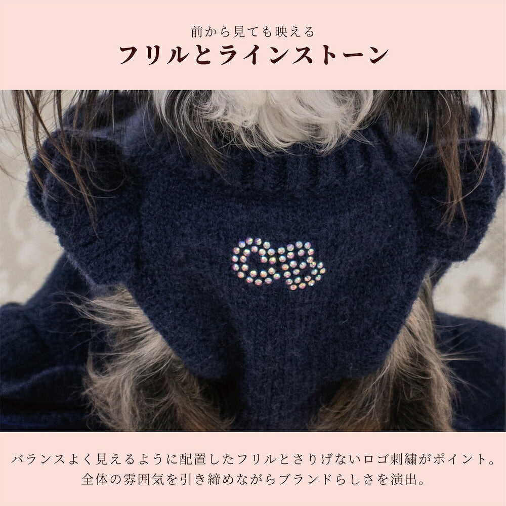 【CRAZYBOO公式】フリルニットローズワンピ XS/S/M/L/XL クレイジーブー 犬服 ドッグウェア 小型犬 トイプードル チワワ ダックス CB26AW cb261208