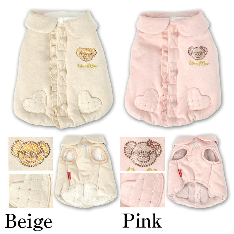 【CRAZYBOO公式】スウェード背開きアウター XS/S/M/L/XL/XXL/DXS/DS/DM クレイジーブー 犬服 ドッグウェア 暖かい 小型犬 トイプードル チワワ ダックス CB26AW cb261215