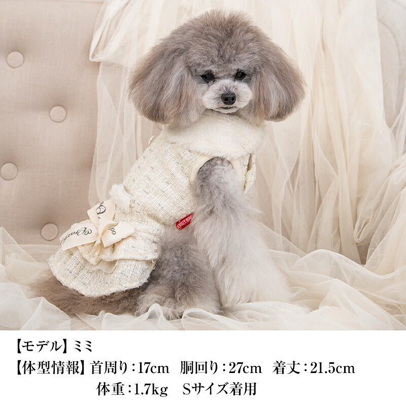 【CRAZYBOO公式】ツイードフリルワンピ XS/S/M/L/XL クレイジーブー 犬服 ドッグウェア 小型犬 トイプードル チワワ ダックス CB26AW cb261224