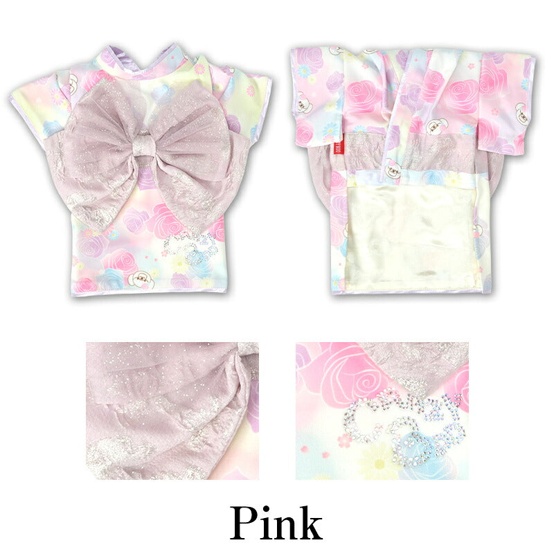 【CRAZYBOO公式】薔薇柄着物 XS/S/M/L/XL/XXL クレイジーブー 犬服 ドッグウェア 小型犬 トイプードル チワワ ダックス CB26AW cb261231