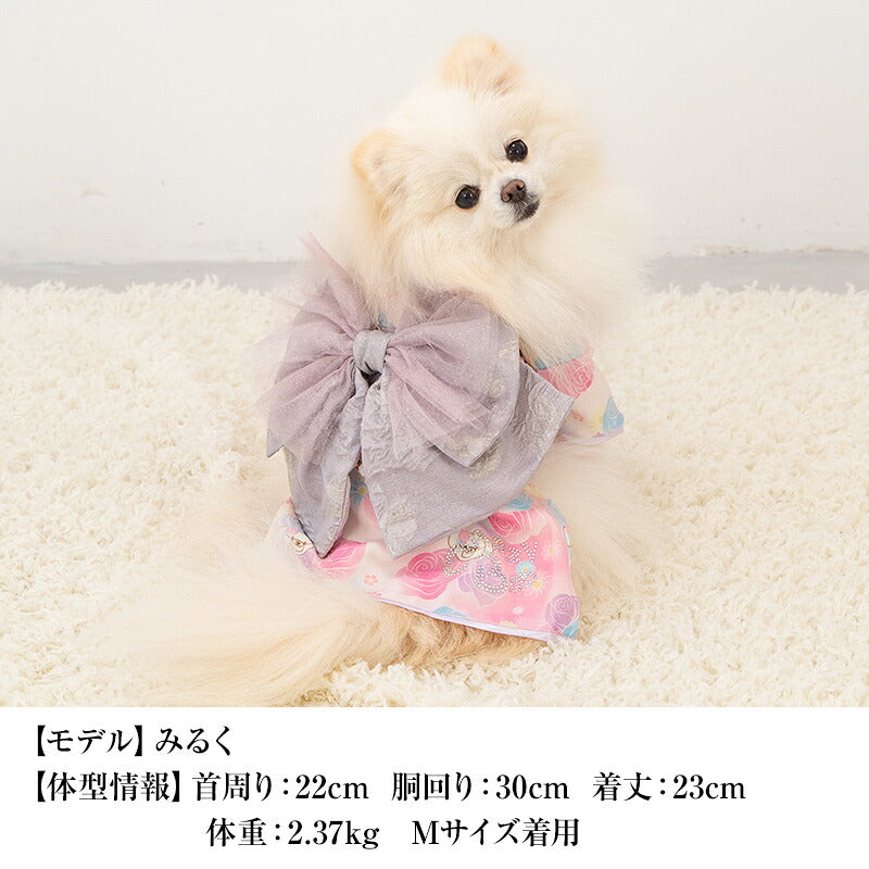 【CRAZYBOO公式】薔薇柄着物 XS/S/M/L/XL/XXL クレイジーブー 犬服 ドッグウェア 小型犬 トイプードル チワワ ダックス CB26AW cb261231
