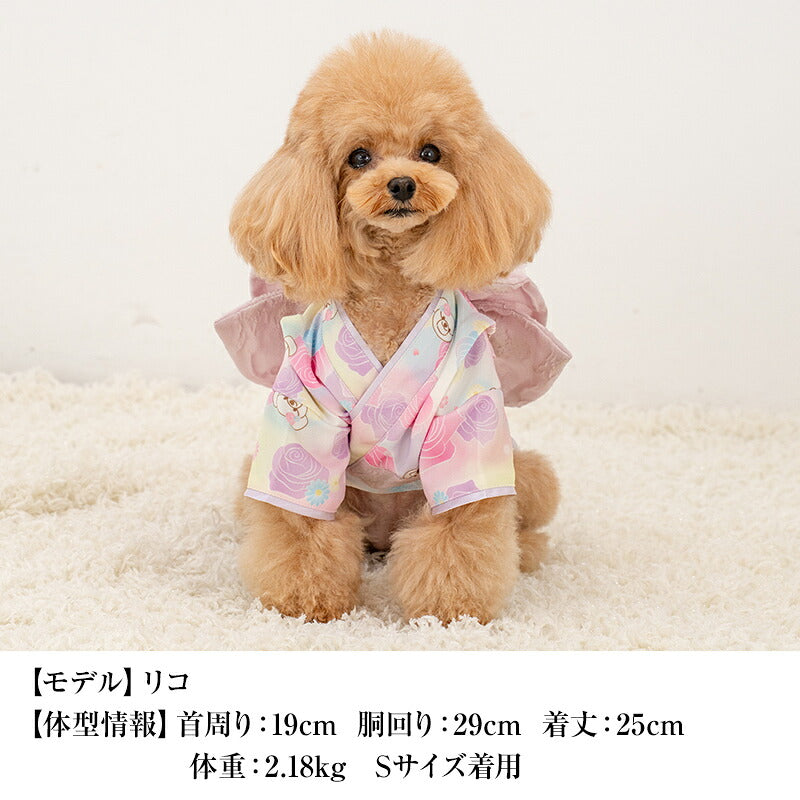 【CRAZYBOO公式】薔薇柄着物 XS/S/M/L/XL/XXL クレイジーブー 犬服 ドッグウェア 小型犬 トイプードル チワワ ダックス CB26AW cb261231