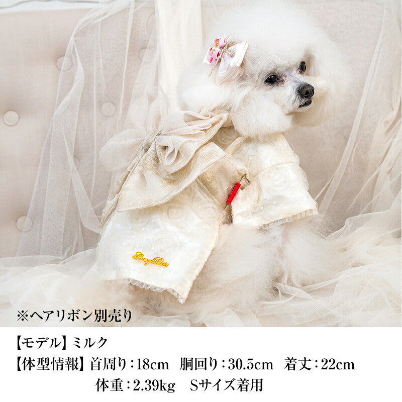 【CRAZYBOO公式】薔薇チュール着物 XS/S/M/L/XL/XXL クレイジーブー 犬服 ドッグウェア 小型犬 トイプードル チワワ ダックス CB26AW cb261257
