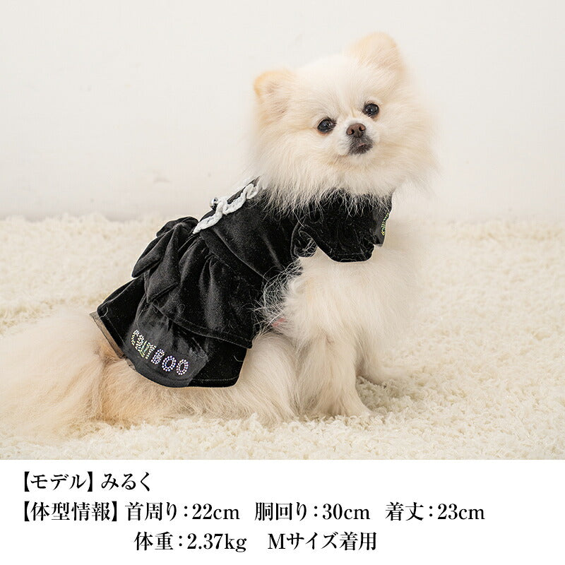 【CRAZYBOO公式】ベロアメイドワンピ XS/S/M/L/XL クレイジーブー 犬服 ドッグウェア 小型犬 トイプードル チワワ ダックス CB26AW cb261270