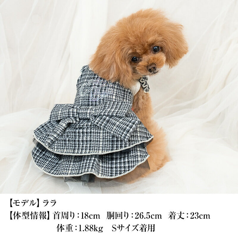 【CRAZYBOO公式】グレンチェックワンピ XS/S/M/L/XL クレイジーブー 犬服 ドッグウェア 小型犬 トイプードル チワワ ダックス CB26AW cb261271