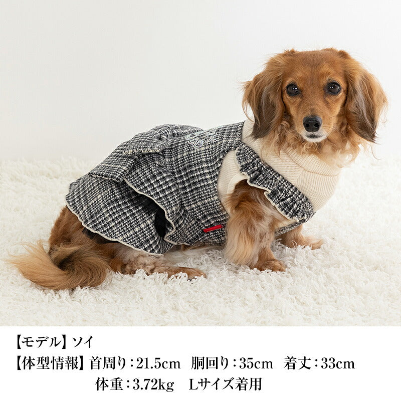 【CRAZYBOO公式】グレンチェックワンピ XS/S/M/L/XL クレイジーブー 犬服 ドッグウェア 小型犬 トイプードル チワワ ダックス CB26AW cb261271
