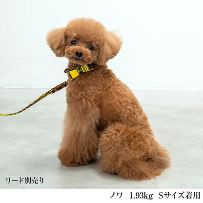 【CRAZYBOO公式】カラー 首輪 イエローチェック デニム 迷彩 ストライプ ヒッコリー トリコロール S/M/L クレイジーブー 犬用 小型犬 トイプードル チワワ ダックス cb689714