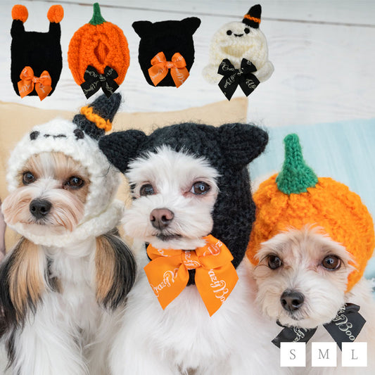 CB手編みニット帽 S/M/L CRAZYBOO -クレイジーブー- ハロウィン コスプレ 犬服 帽子 ドッグウェア トイプードル チワワ ポメラニアン CB22AW cb169981-1