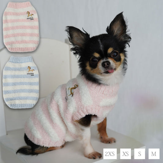 BABY木馬柄マシュマロニット 2XS/XS/S/M CRAZYBOO Baby（クレイジーブー ベビー） 子犬用 パピー 犬服 トイプードル チワワ ポメラニアン CBbaby22AW cb162995-1