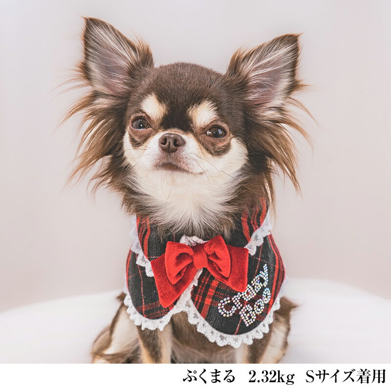 【公式通販限定】クリスマスチェック柄リボンスタイ S/M/L CRAZYBOO -クレイジーブー- 犬服 ドッグウェア CB25AW cb252002