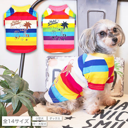 マルチボーダーTシャツ XS/S/M/L/XL/XXL/DS/DM/4L/5L/6L/OS/OM/OL D's Chat-ディーズチャット- 犬服 ドッグウェア 小型犬 ダックス 中・大型犬 DS22SS ds161127-1