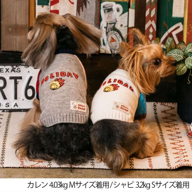 HOLIDAYセーター XS/S/M/L/XL D's Chat-ディーズチャット- 犬服 ドッグウェア 小型犬 トイプードル チワワ ポメラニアン DS22AW ds162146-1