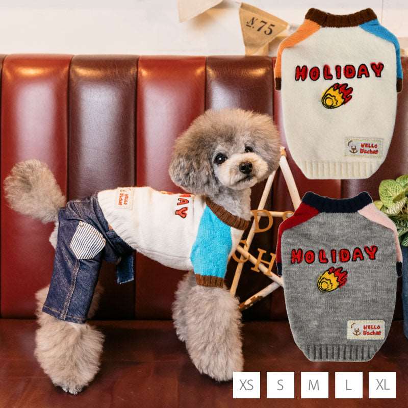 HOLIDAYセーター XS/S/M/L/XL D's Chat-ディーズチャット- 犬服 ドッグウェア 小型犬 トイプードル チワワ ポメラニアン DS22AW ds162146-1