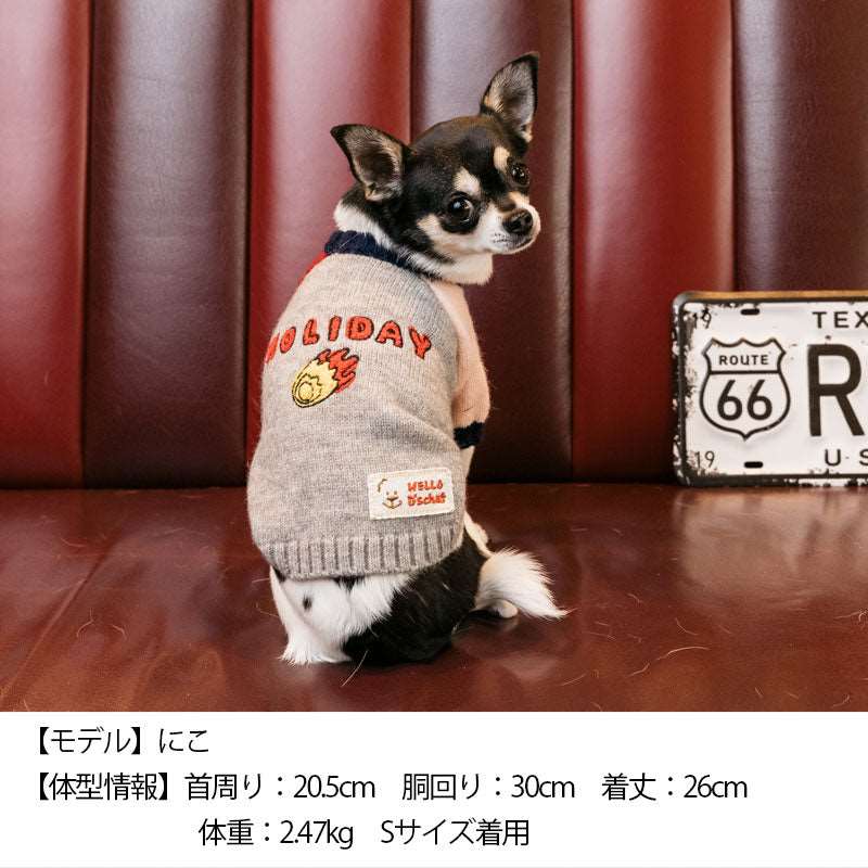 HOLIDAYセーター XS/S/M/L/XL D's Chat-ディーズチャット- 犬服 ドッグウェア 小型犬 トイプードル チワワ ポメラニアン DS22AW ds162146-1