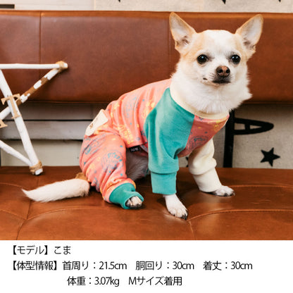 アシメベロアオールインワン XS/S/M/L/XL/XXL/DS/DM D's Chat-ディーズチャット- 犬服 ドッグウェア 小型犬 ダックス DS22AW ds163147-1