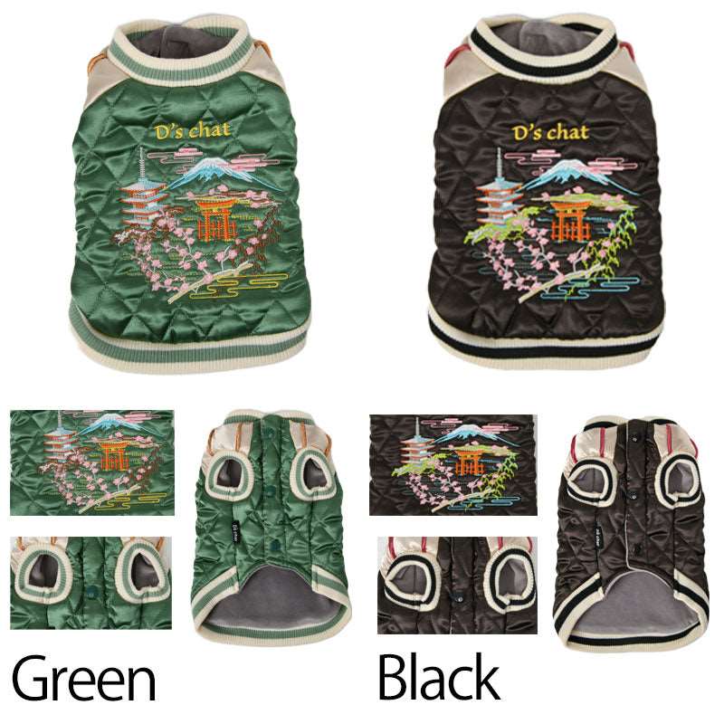 FUJIYAMAスカジャン XS/S/M/L/XL/XXL/DS/DM/FBM/4L/5L/6L/OS/OM/OL D's Chat-ディーズチャット- 犬服 ドッグウェア 小型犬 ダックス フレブル 中・大型犬 DS22AW ds162158-1