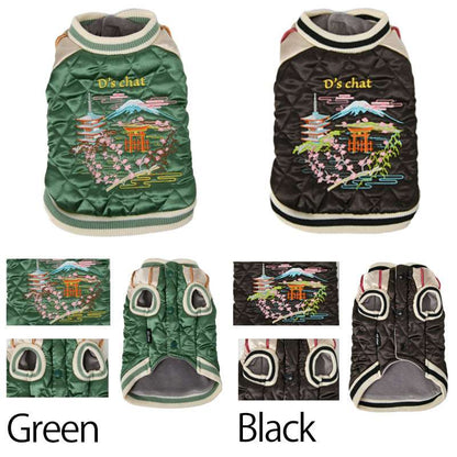 FUJIYAMAスカジャン XS/S/M/L/XL/XXL/DS/DM/FBM/4L/5L/6L/OS/OM/OL D's Chat-ディーズチャット- 犬服 ドッグウェア 小型犬 ダックス フレブル 中・大型犬 DS22AW ds162158-1