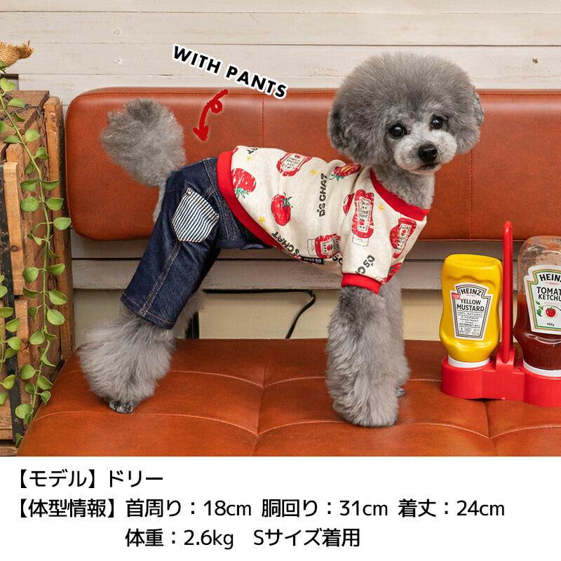 ケチャップトレーナー XS/S/M/L/XL/XXL/DS/DM D's Chat-ディーズチャット- 犬服 ドッグウェア 小型犬 ダックス DS23AW ds231182-1