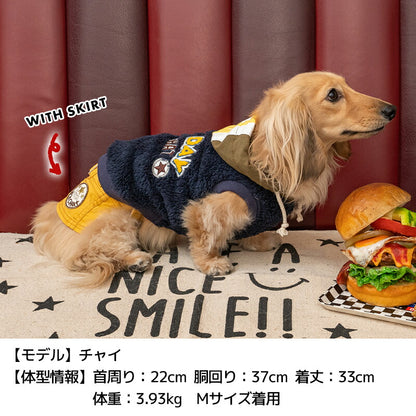 アメリカンボアパーカ S/M/L/XL/XXL/DXS/DS/DM/FBS/FBM/FBL/4L/5L/6L/OS/OM/OL D's Chat-ディーズチャット- 犬服 ドッグウェア 小型犬 ダックス フレブル 中・大型犬 DS23AW ds231183-1