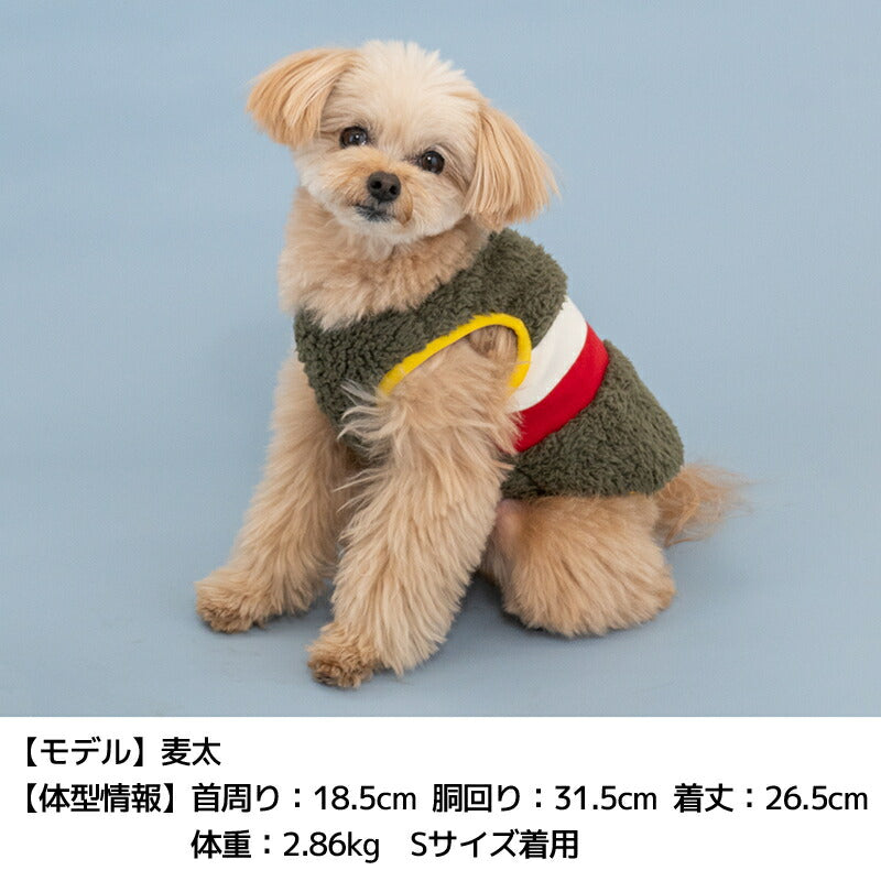 背中ジップボアベスト XS/S/M/L/XL/XXL/DS/DM/DL/FBS/FBM/FBL D's Chat-ディーズチャット- 犬服 ドッグウェア 小型犬 ダックス フレブル DS23AW ds231185-1