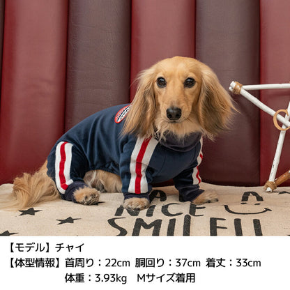 スポーティーベロアつなぎ XS/S/M/L/XL/XXL/DS/DM D's Chat-ディーズチャット- 犬服 ドッグウェア 小型犬 ダックス DS23AW ds231191-1