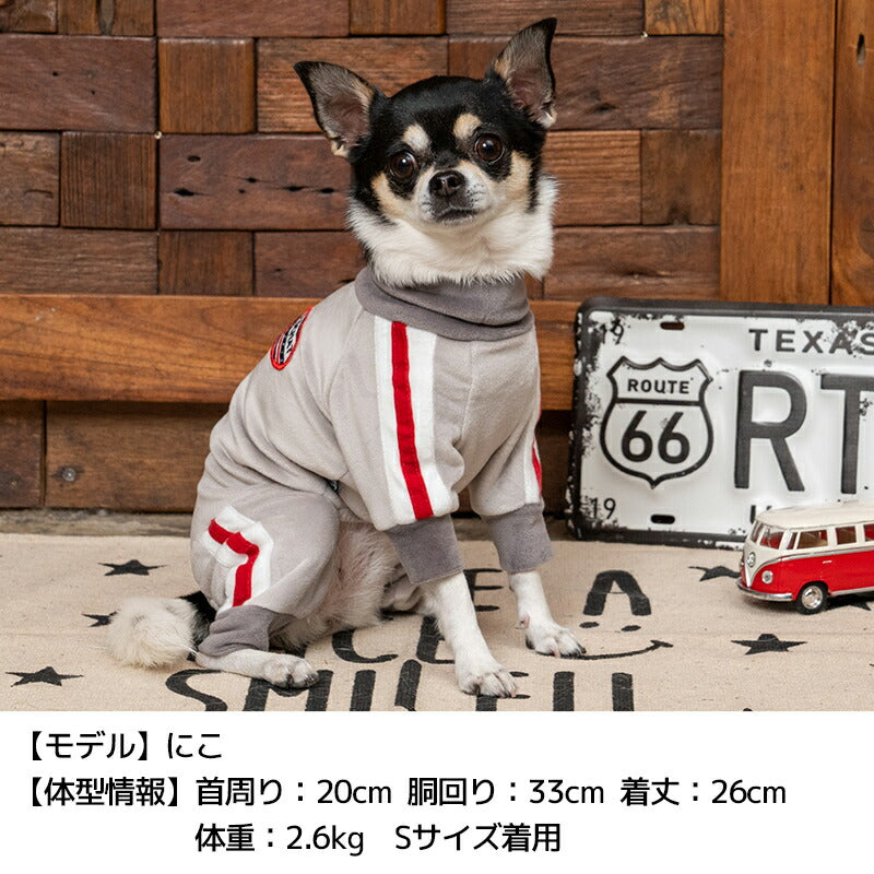 スポーティーベロアつなぎ XS/S/M/L/XL/XXL/DS/DM D's Chat-ディーズチャット- 犬服 ドッグウェア 小型犬 ダックス DS23AW ds231191-1