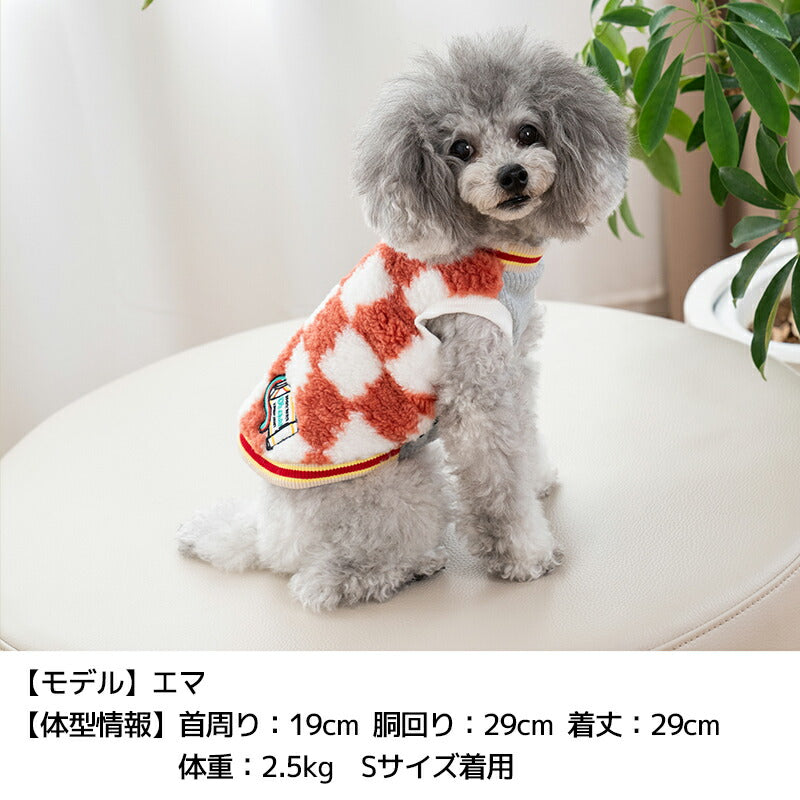 ブロックチェックタンク XS/S/M/L/XL/XXL/DXS/DS/DM/DL/FBS/FBM/FBL D's Chat-ディーズチャット- 犬服 小型犬 ドッグウェア DS24AW ds241241