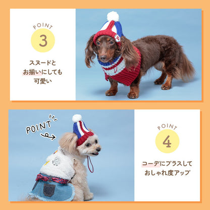 マルチボーダーニット帽 S/S-M/M/L D's Chat-ディーズチャット- 犬服 小型犬 ドッグウェア DS24AW ds242250