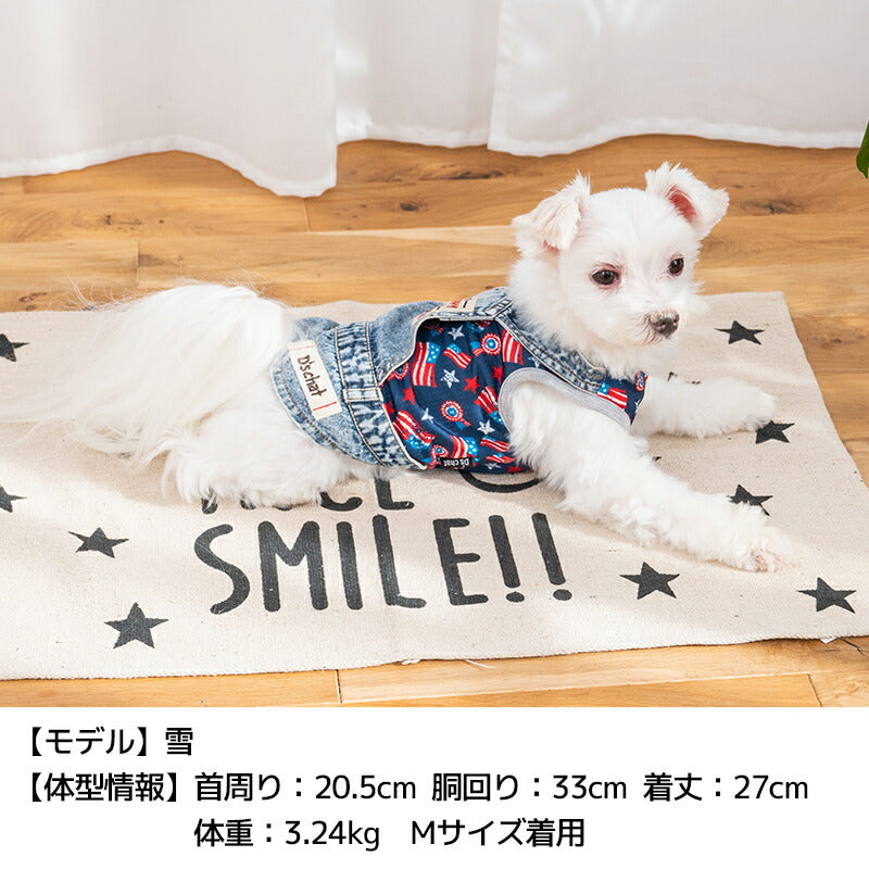 国旗柄レイヤードタンク XS/S/M/L/XL/XXL/DXS/DS/DM/DL/FBS/FBM/FBL D's Chat-ディーズチャット- 犬服 小型犬 ドッグウェア DS25SS ds251261