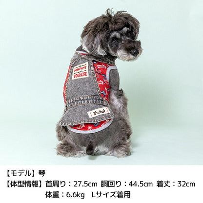 国旗柄レイヤードタンク XS/S/M/L/XL/XXL/DXS/DS/DM/DL/FBS/FBM/FBL D's Chat-ディーズチャット- 犬服 小型犬 ドッグウェア DS25SS ds251261