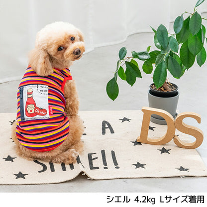 ケチャップ柄ボーダータンク XS/S/M/L/XL/XXL/DXS/DS/DM/DL/FBS/FBM/FBL D's Chat-ディーズチャット- 犬服 小型犬 ドッグウェア DS25SS ds251262