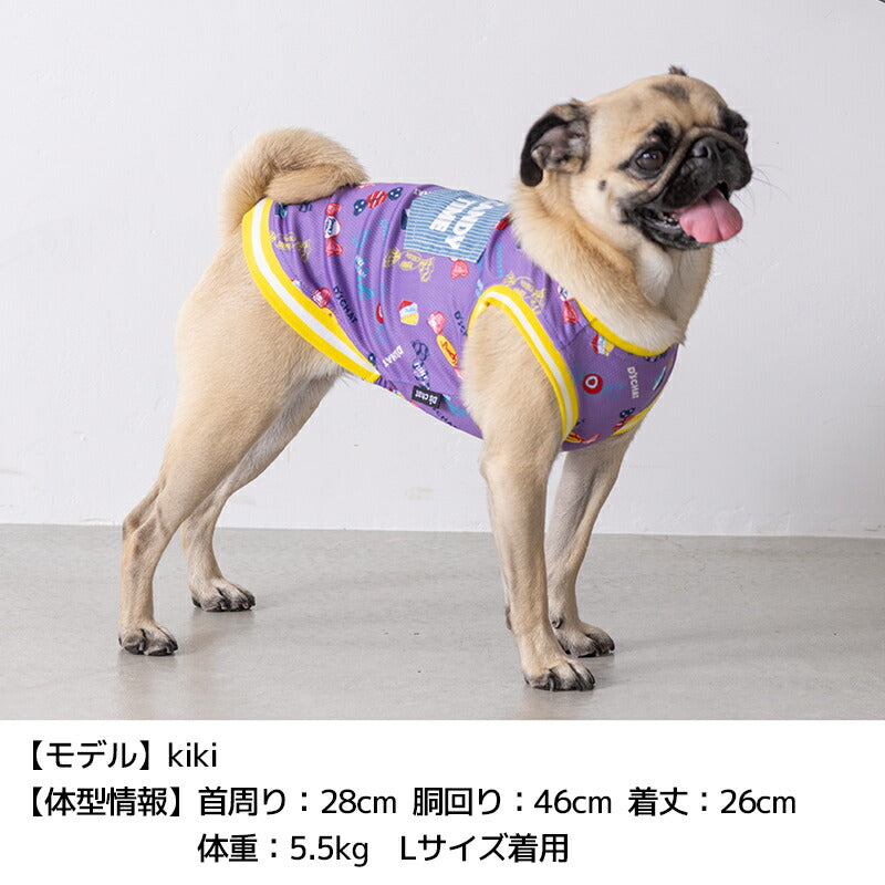 キャンディ柄デニムポケットタンク XS/S/M/L/XL/XXL/DXS/DS/DM/DL/FBS/FBM/FBL D's Chat-ディーズチャット- 犬服 小型犬 ドッグウェア DS25SS ds251264