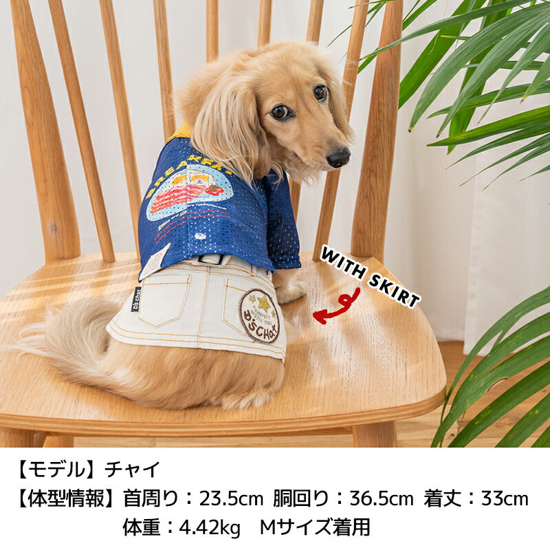 背開きメッシュシャツ XS/S/M/L/XL/XXL/DXS/DS/DM D's Chat-ディーズチャット- 犬服 小型犬 ドッグウェア DS25SS ds251270