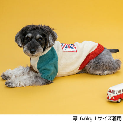 バイカラー袖国旗柄ニット XS/S/M/L/XL/XXL/DXS/DS/DM/FBS/FBM/FBL D's Chat-ディーズチャット- 犬服 小型犬 ダックス フレブル ドッグウェア DS25AW ds251287