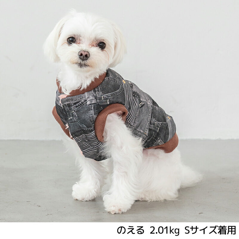 デニム柄アウター XS/S/M/L/XL/XXL/DXS/DS/DM/DL/FBS/FBM/FBL D's Chat-ディーズチャット- 犬服 小型犬 ダックス フレブル ドッグウェア DS25AW ds251290