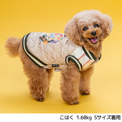 刺しゅうスカジャン XS/S/M/L/XL/XXL/DXS/DS/DM/FBS/FBM/FBL/4L/5L/6L/OS/OM/OL D's Chat-ディーズチャット- 犬服 小型犬 大型犬 ダックス フレブル ドッグウェア DS25AW ds251293