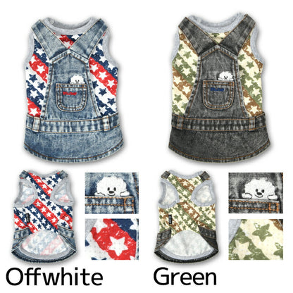 スター柄デニムジャンスカタンク XS/S/M/L/XL/XXL/DXS/DS/DM/DL/FBS/FBM/FBL D's Chat-ディーズチャット- 犬服 小型犬 ダックス フレブル ドッグウェア DS26SS ds261301