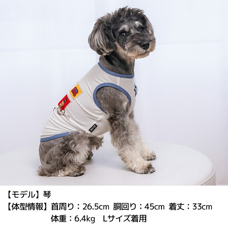 スタンプメッシュタンク XS/S/M/L/XL/XXL/DXS/DS/DM/DL/FBS/FBM/FBL D's Chat-ディーズチャット- 犬服 小型犬 ダックス フレブル ドッグウェア DS26SS ds261303