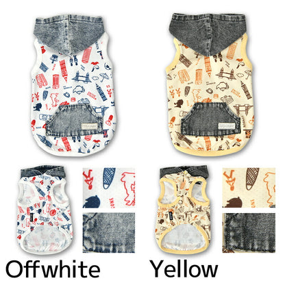 デニムフードメッシュパーカ XS/S/M/L/XL/XXL/DXS/DS/DM/DL/FBS/FBM/FBL D's Chat-ディーズチャット- 犬服 小型犬 ダックス フレブル ドッグウェア DS26SS ds261304