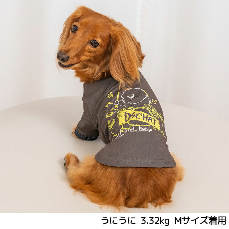 ディーズ君ドラムTシャツ XS/S/M/L/XL/XXL/DXS/DS/DM/DL/FBS/FBM/FBL D's Chat-ディーズチャット- 犬服 小型犬 ダックス フレブル ドッグウェア DS26SS ds261306