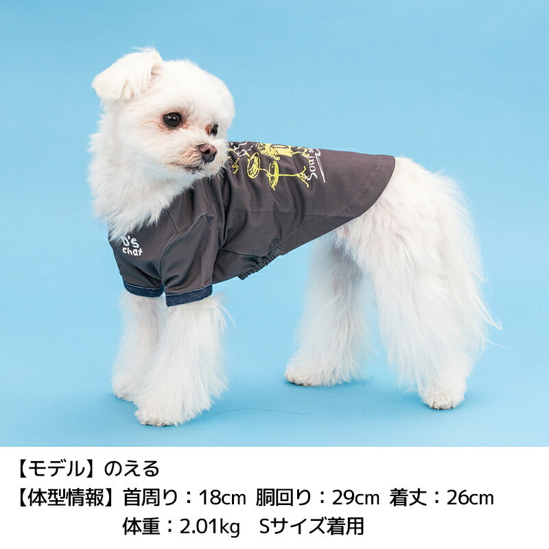 ディーズ君ドラムTシャツ XS/S/M/L/XL/XXL/DXS/DS/DM/DL/FBS/FBM/FBL D's Chat-ディーズチャット- 犬服 小型犬 ダックス フレブル ドッグウェア DS26SS ds261306