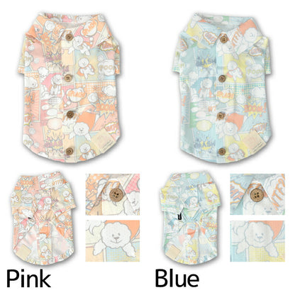 アメコミメッシュシャツ XS/S/M/L/XL/XXL/DXS/DS/DM/DL/FBS/FBM/FBL D's Chat-ディーズチャット- 犬服 小型犬 ダックス フレブル ドッグウェア DS26SS ds261308