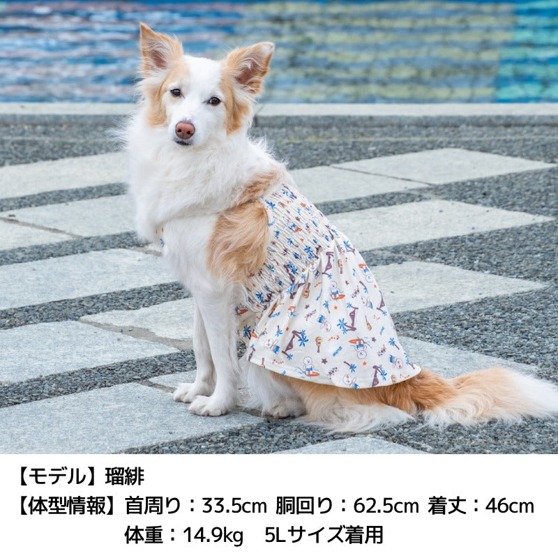 シャーリングアロハワンピ XS/S/M/L/XL/XXL/4L/5L/6L/OS/OM/OL D's Chat-ディーズチャット- 犬服 小型犬 大型犬 ダックス フレブル ドッグウェア DS26SS ds261315