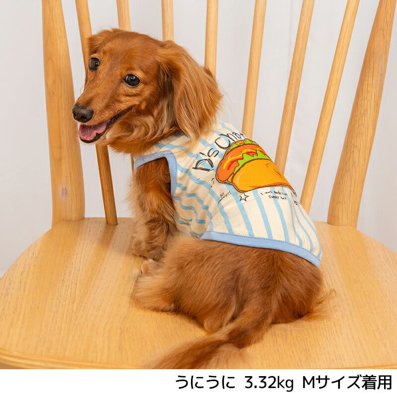 ホットドッグストライプタンク XS/S/M/L/XL/XXL/DXS/DS/DM/DL/FBS/FBM/FBL D's Chat-ディーズチャット- 犬服 小型犬 ダックス フレブル ドッグウェア DS26SS ds261317