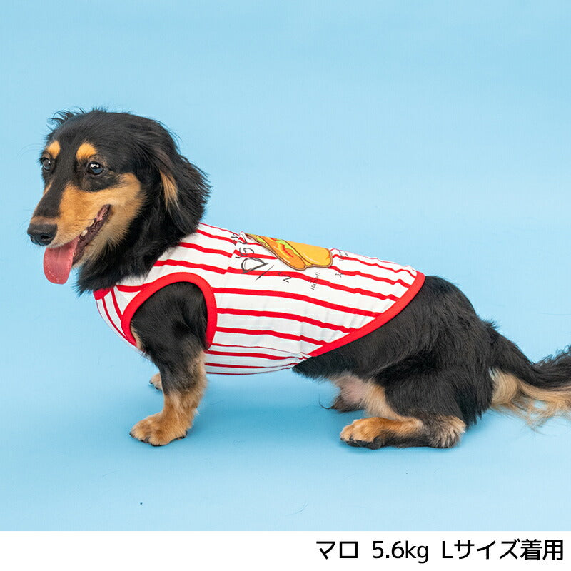 ホットドッグストライプタンク XS/S/M/L/XL/XXL/DXS/DS/DM/DL/FBS/FBM/FBL D's Chat-ディーズチャット- 犬服 小型犬 ダックス フレブル ドッグウェア DS26SS ds261317