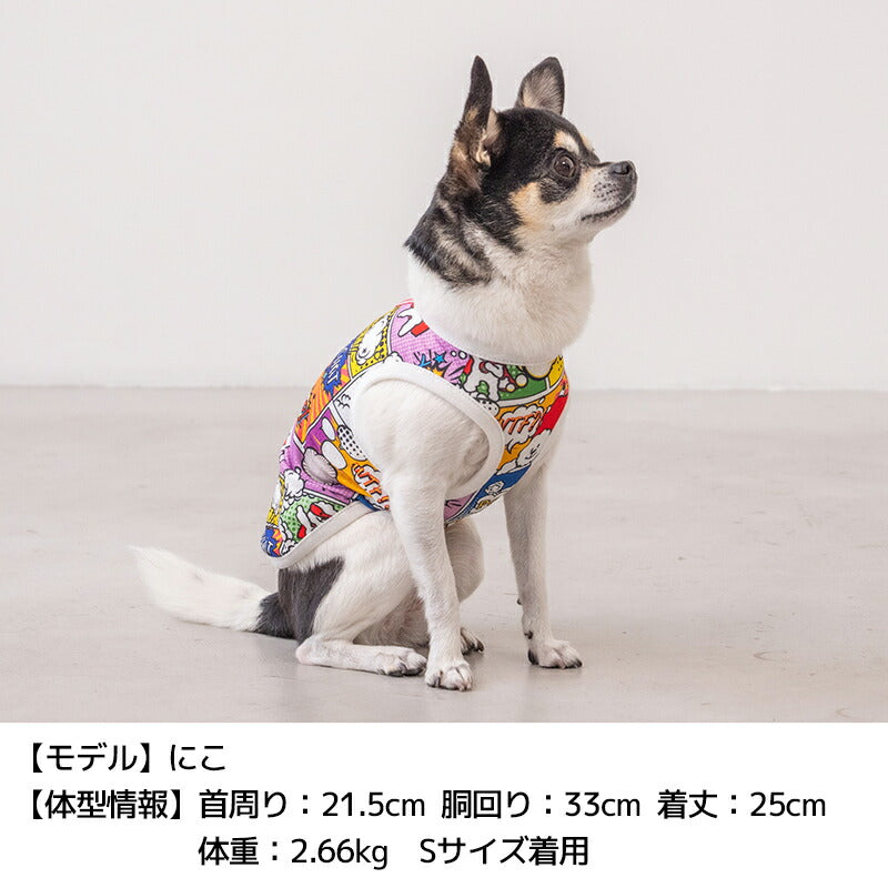 アメコミメッシュタンク XS/S/M/L/XL/XXL/DXS/DS/DM/DL/FBS/FBM/FBL D's Chat-ディーズチャット- 犬服 小型犬 ダックス フレブル ドッグウェア DS26SS ds261322